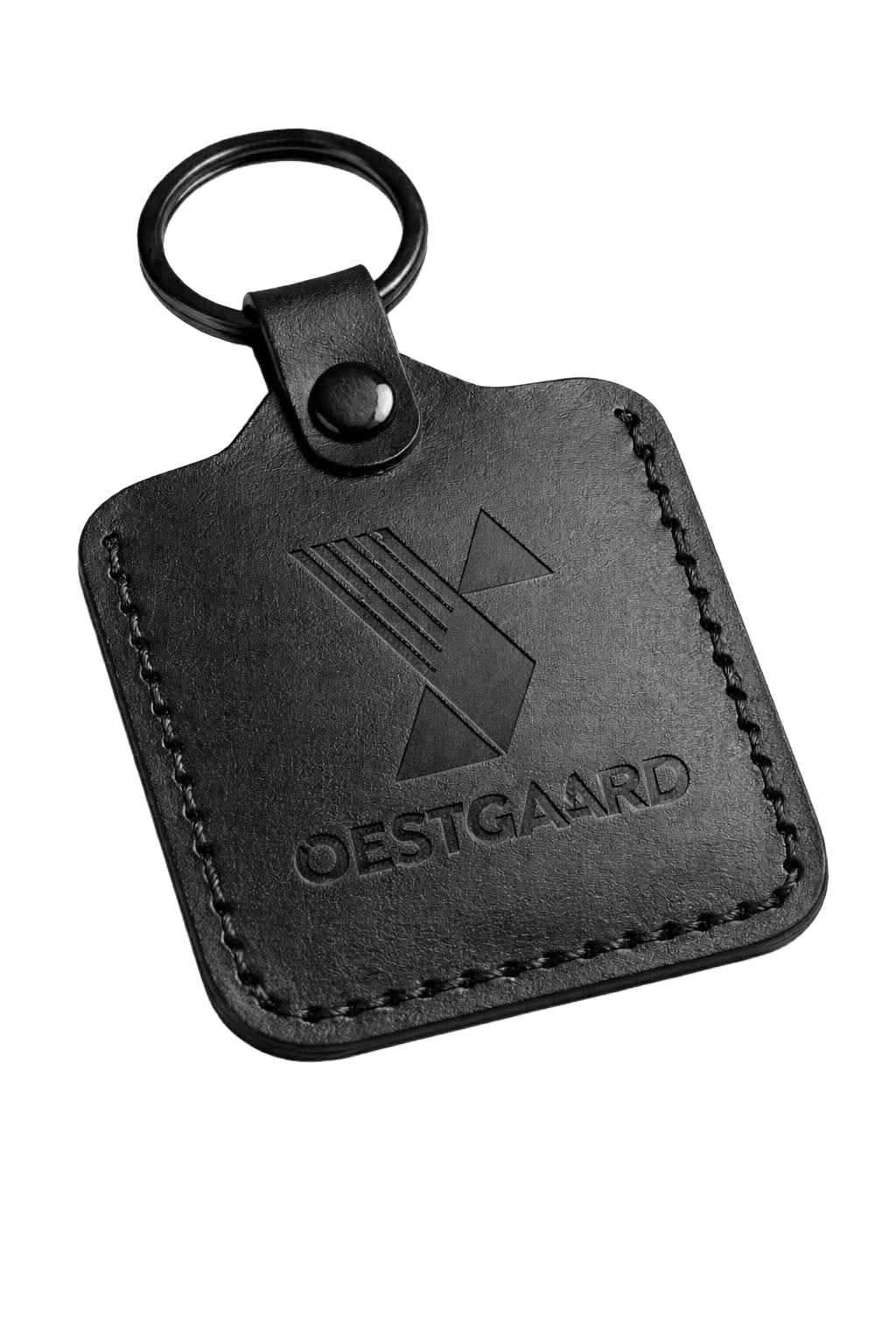 Nøkkelring i lær med Oestgaard logo